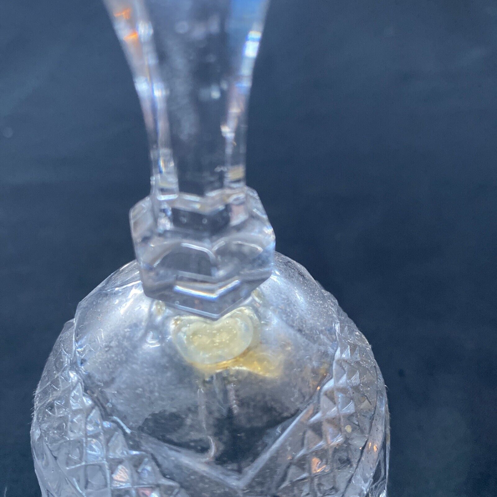 Vintage two crystal bells, one with pewter top - (9622)