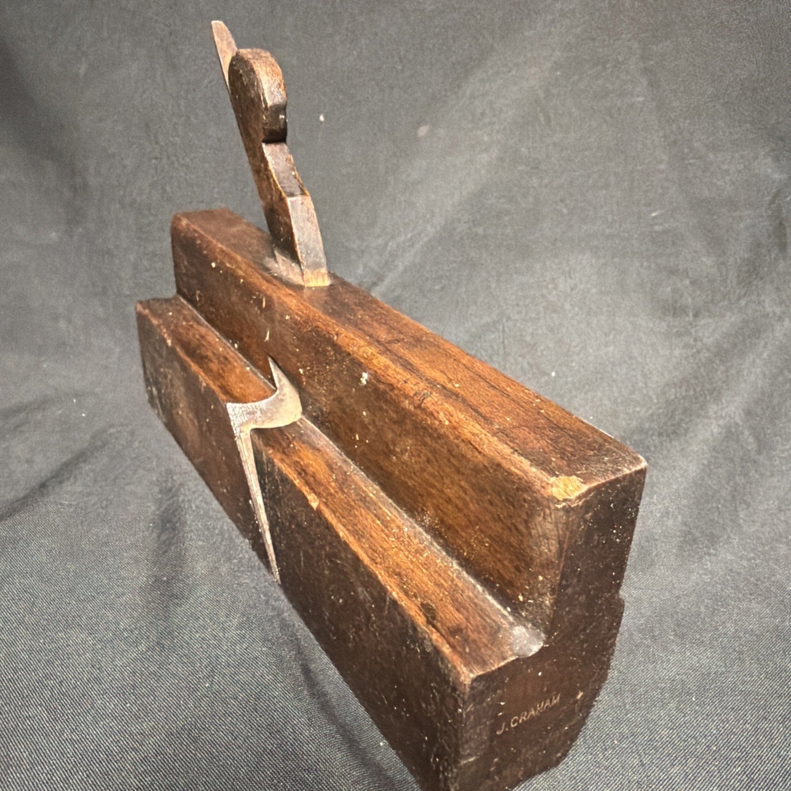 Antique British Wooden Moulding Plane 9.5" J Graham? - (1859)