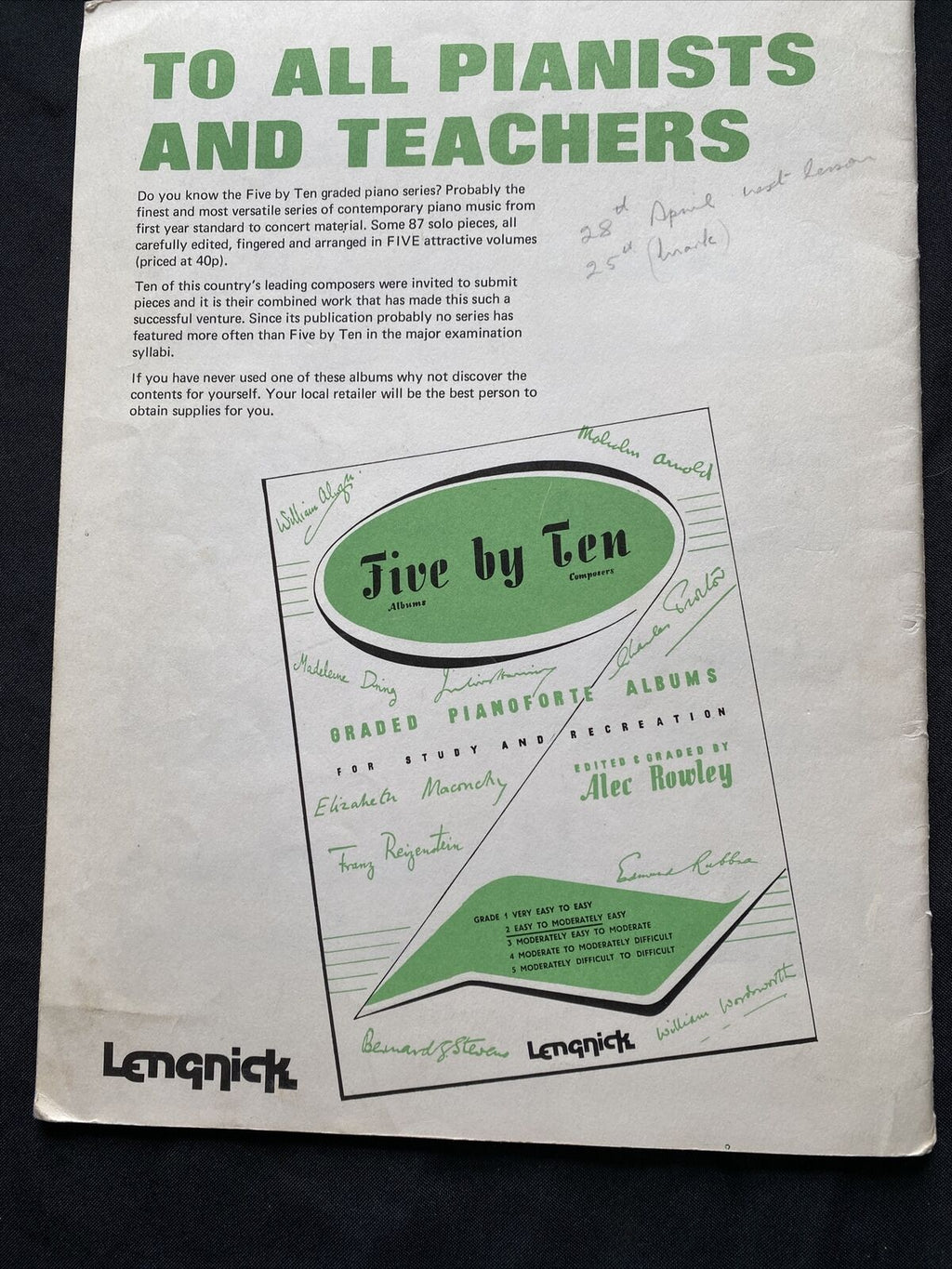 Piano Music Book 1935 Playtime Book Richard Krentzlin16 pieces - (9593)