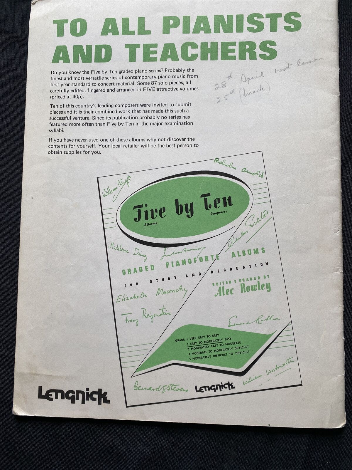 Piano Music Book 1935 Playtime Book Richard Krentzlin16 pieces - (9593)