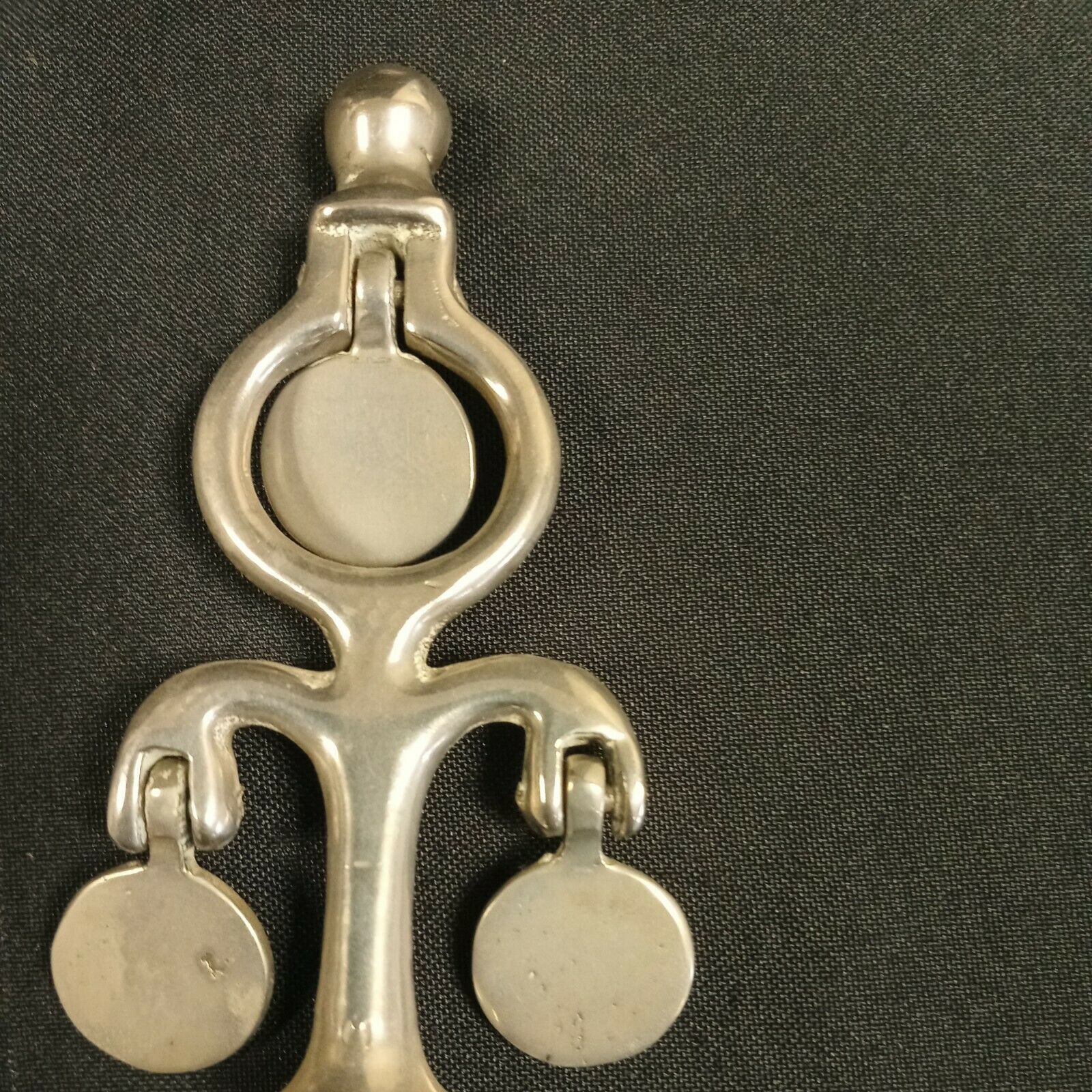 Vintage Heavy Horse Brass Metal Decoration Turret Triple Plate Swinger - (8251)