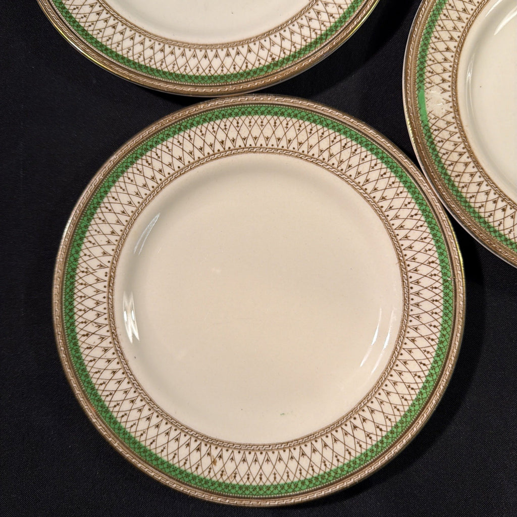 J&G Meakin Westminster design Green & Gold 3 x Side Plates 18cm D.  -(2074)
