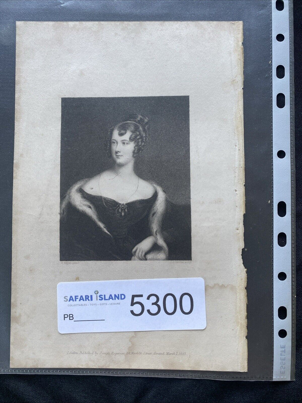 Victorian Regency London Engraving Georgianna Lady John Russell 1841- (5300)