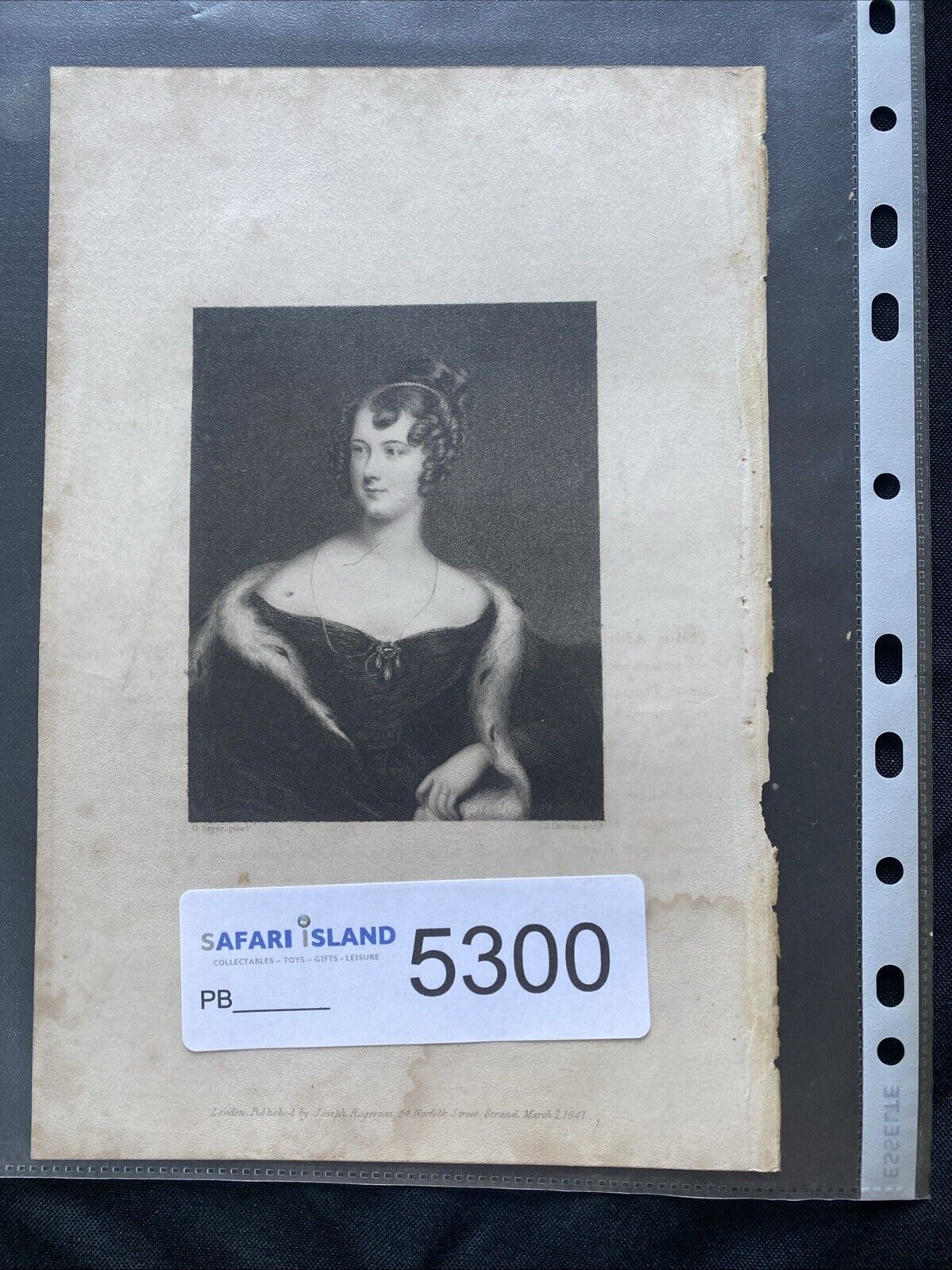 Victorian Regency London Engraving Georgianna Lady John Russell 1841- (5300)