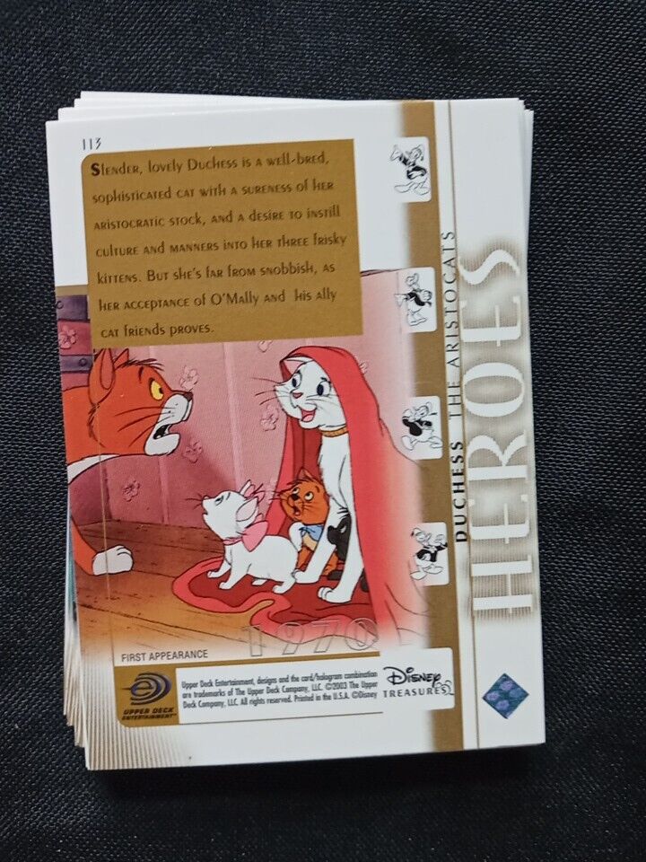 Upper Deck 2003 Disney Treasures Series Set 1 missing x 89 Trading Cards -(5738)