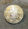 FIRE BRIGADE Vintage Button FD Fire Department in Wreath Chrome 25mm  (7610
