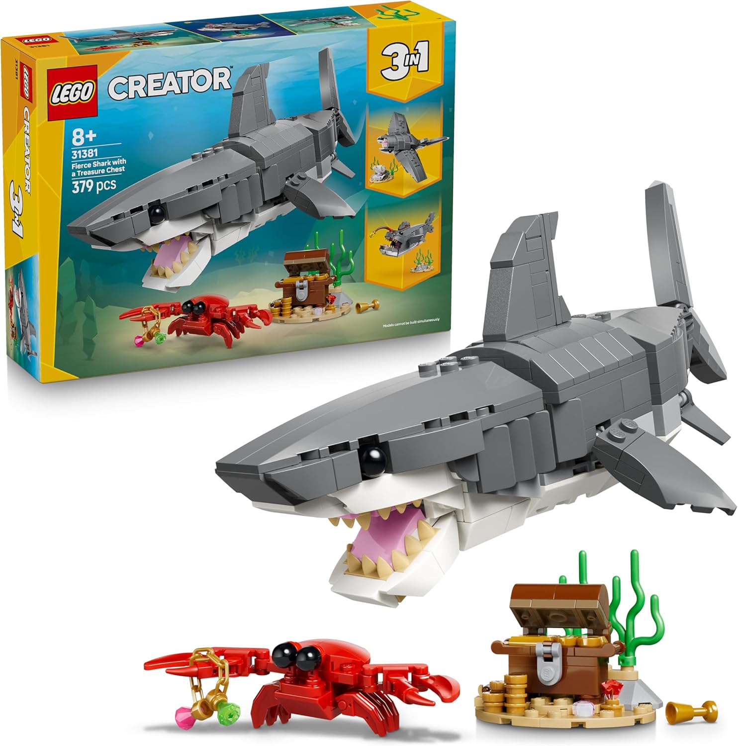 LEGO Creator 3 in 1 - Fierce Shark with Treasure / Angler Fish / Manta Ray - 31381