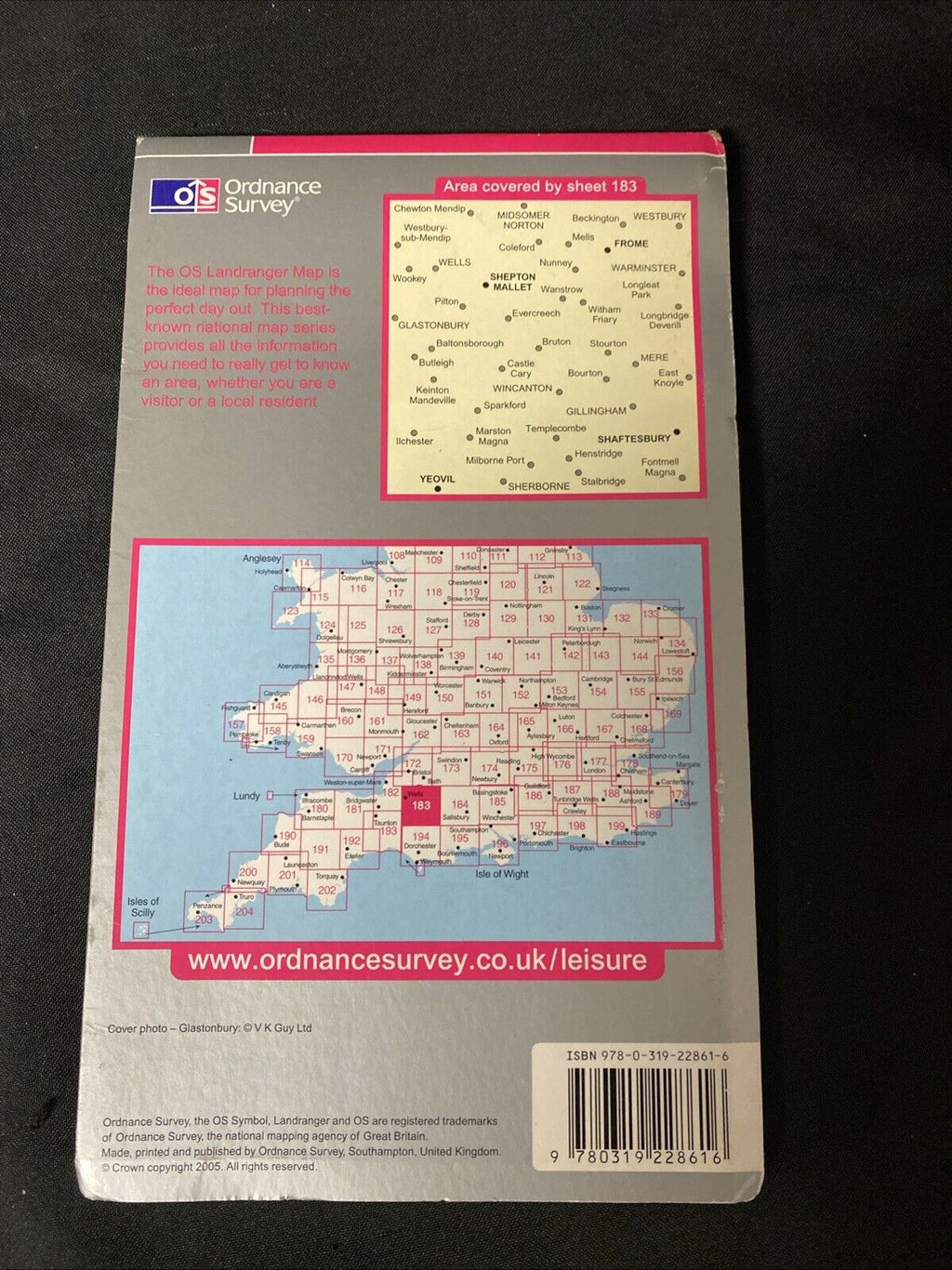 OS Map Yeovil & Frome Shaftesbury & Shepton 183 Landranger Map -(5786)