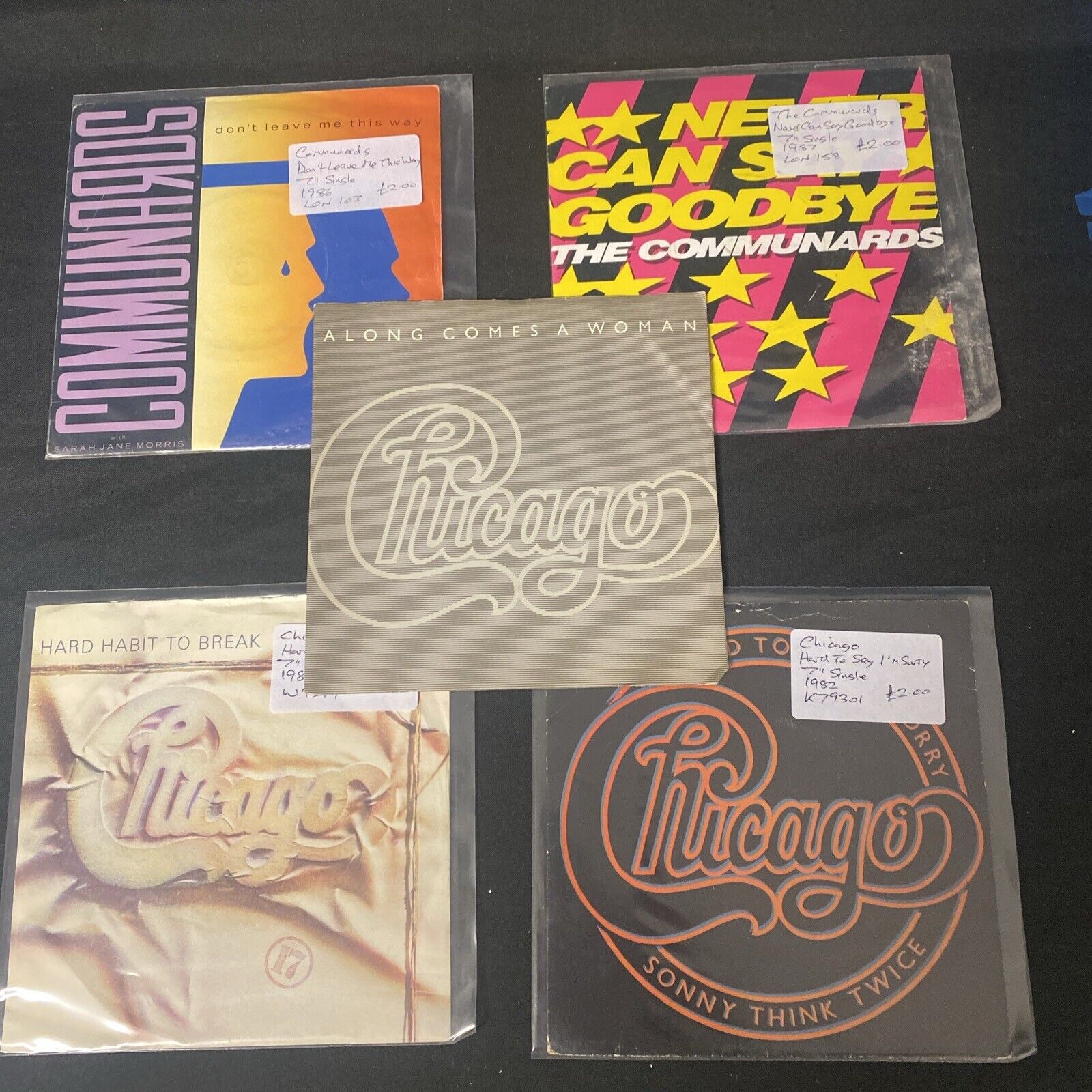 Vinyl Records 7" Singles 5 x 1980's Communards & Chicago - (9538)