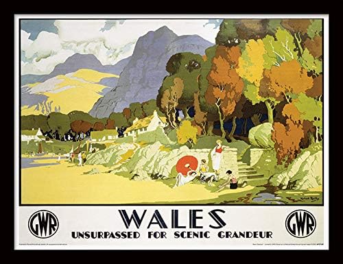 PRINT Framed with glazed front - PLACES - GWR Wales Vintage 40 x 30cm