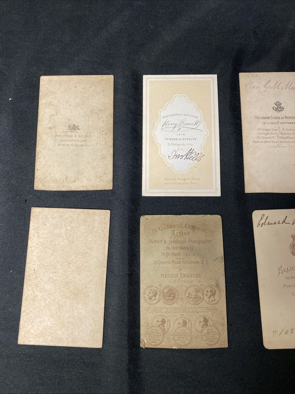 Victorian Carte De Vista CDV's x 8 Features Gentlemen Seated London - (5443)