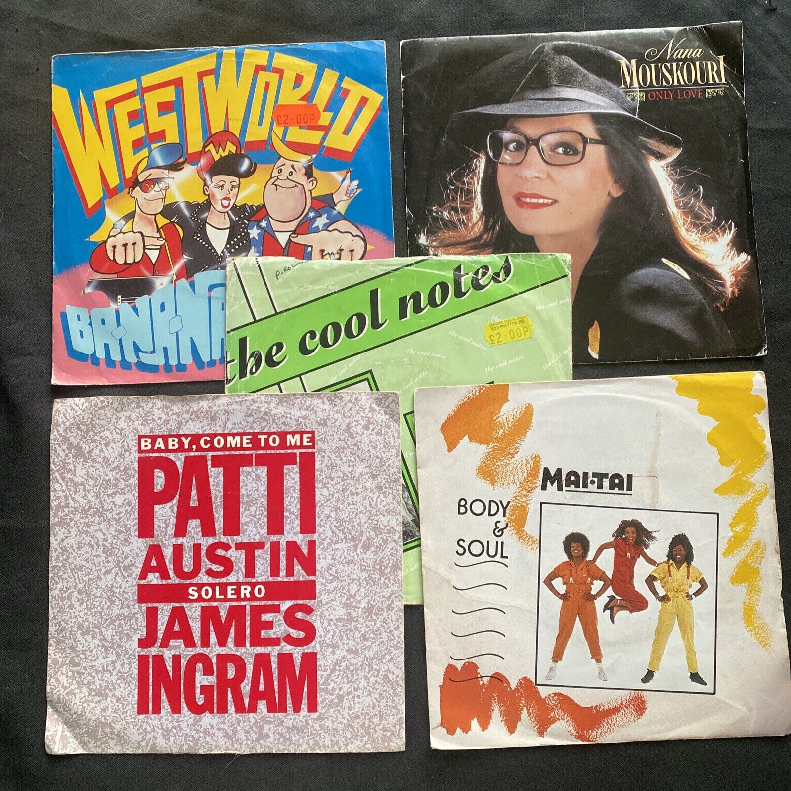 Vinyl Records 7" Singles 5x 1980's Mouskouri, Mai.Tai, The cool notes etc - 9433