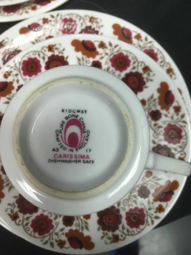 RIDGWAY Carissima 1960's Pure Bone Chine Tea Set 36 pieces - (2793)
