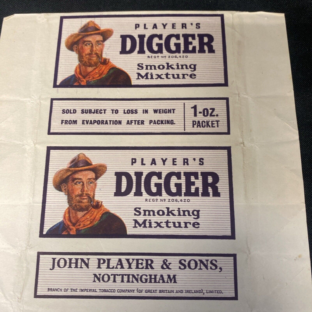 Digger John Player Smoking Mixture 1oz Package wrap Empty Vintage (8931)