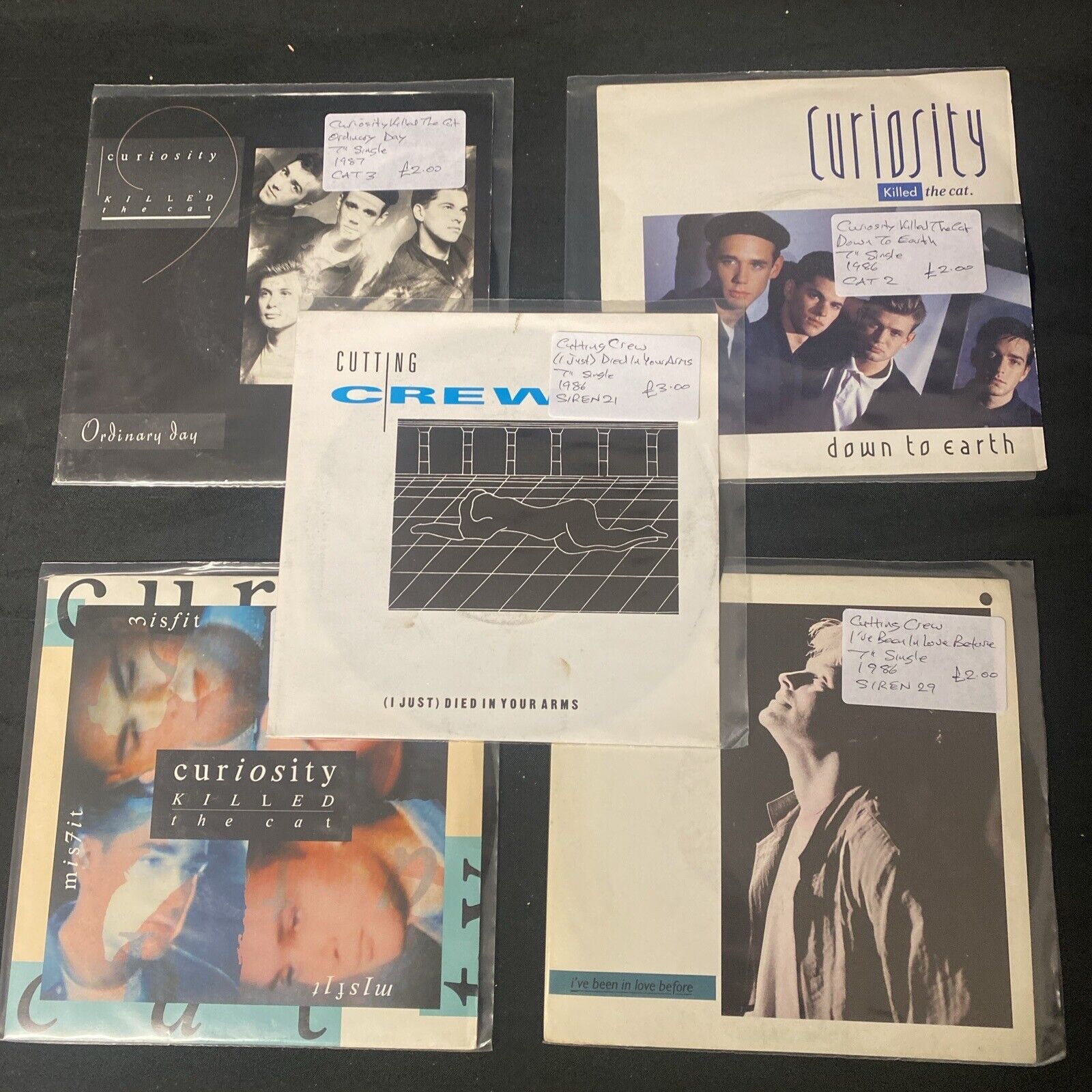 Vinyl Records 7" Singles 5x 80's Curiosity Killed The Cat & Cutting Crew -(9472