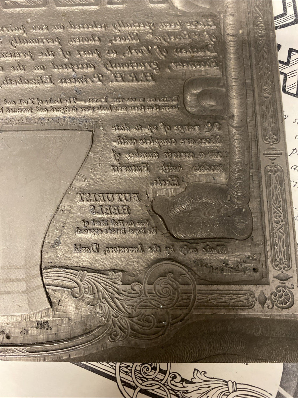 Metal Printers Plate April 26th 1923 Royal Wedding Futurist Heels - (1684)