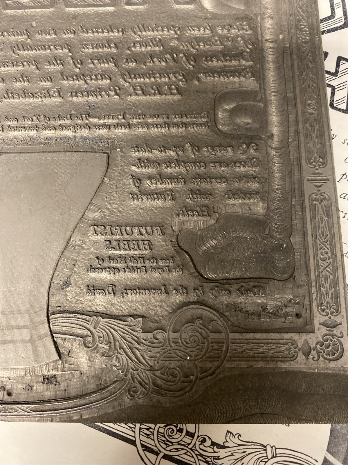 Metal Printers Plate April 26th 1923 Royal Wedding Futurist Heels - (1684)