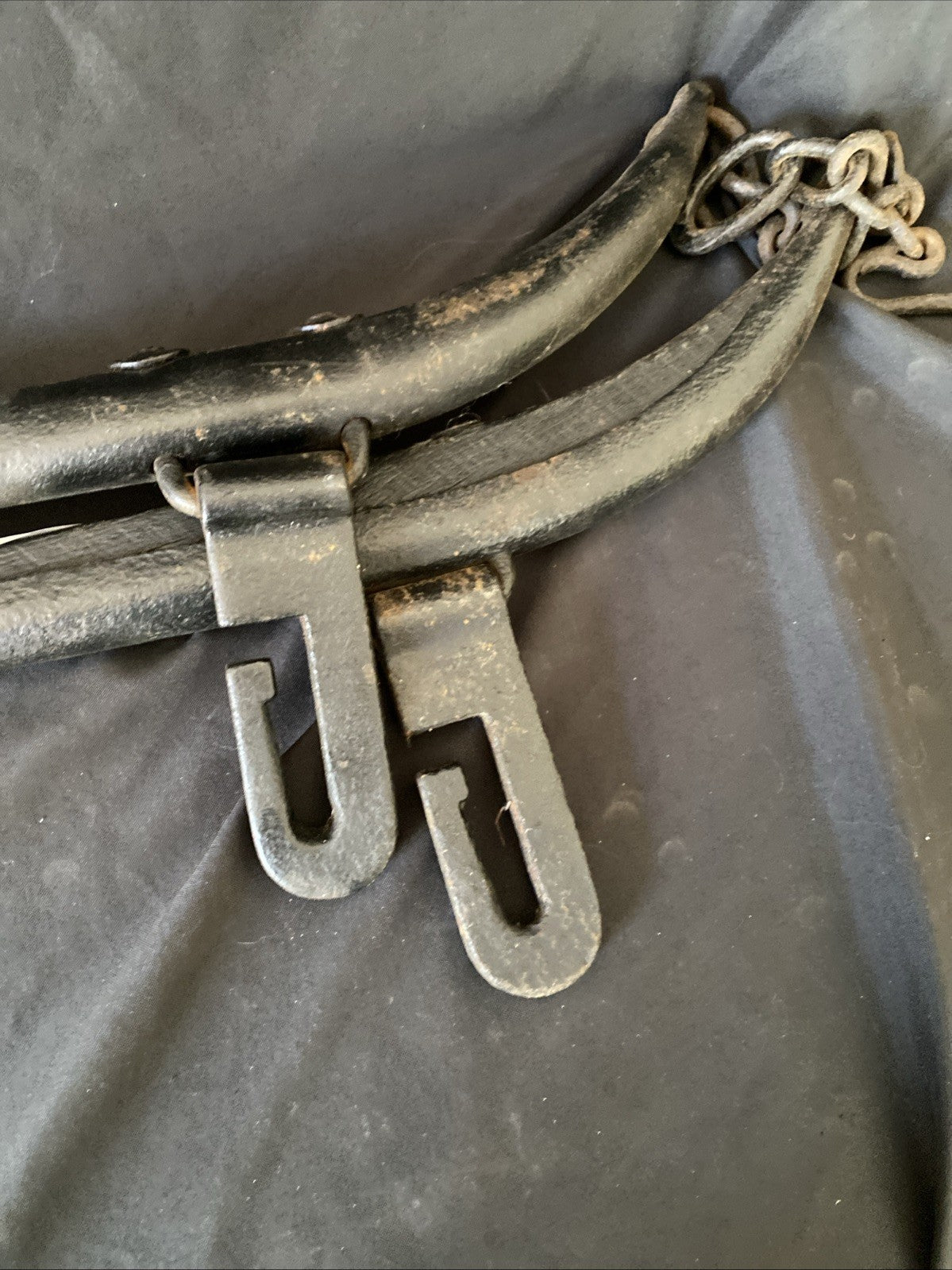 Antique PAIR Horse Tack Harness Hames Carriage Cart Wood Iron Wall Hanging