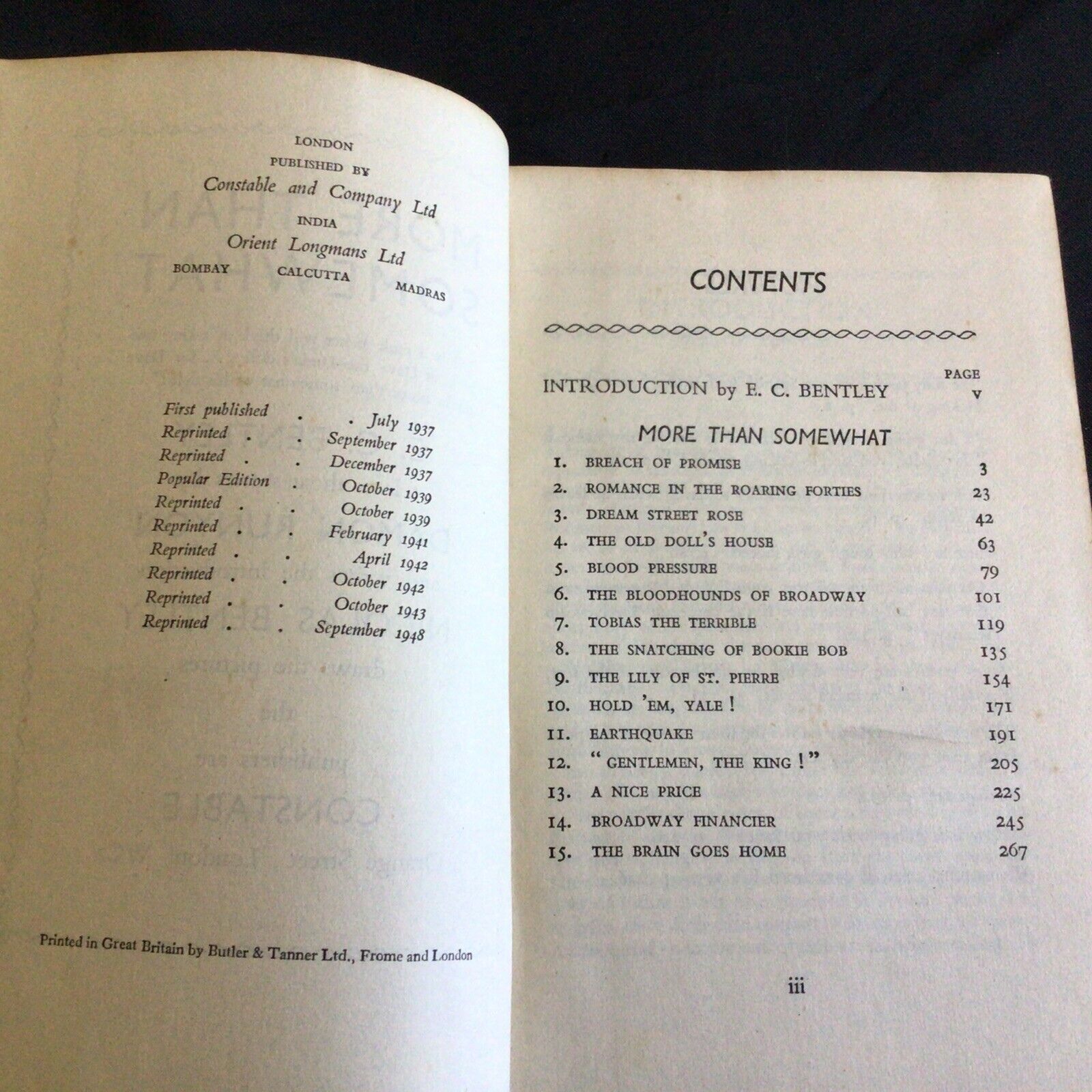 E. C. Bentley - More Than Somewhat Antique Book 1948 print - (9730)