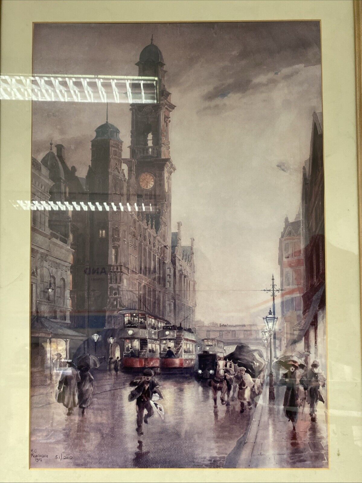 Refuge Building Oxford Street Manchester - H.G. Nightingale 1912 LE Print -(5052)