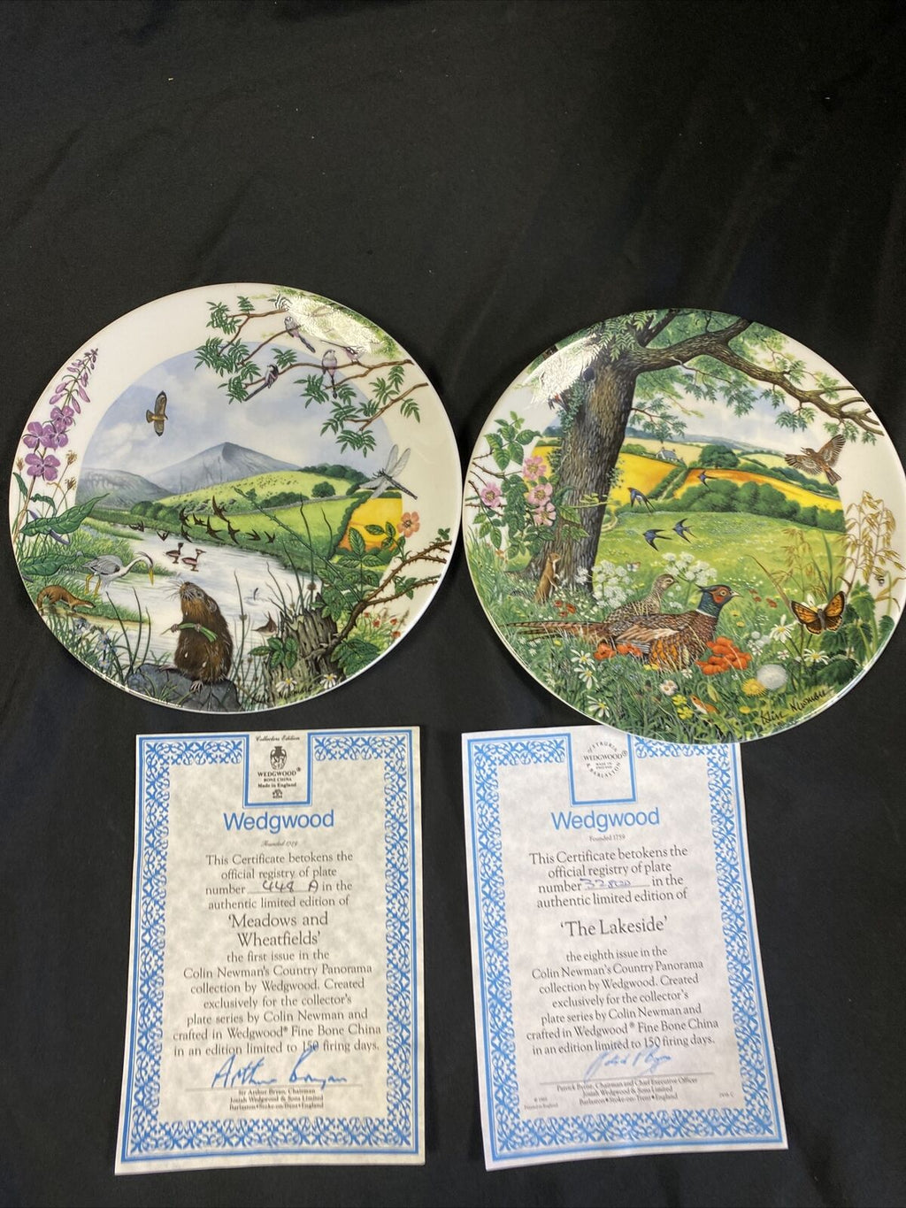 Wedgwood 1988 Collectors plates x 2 Meadows & Wheatfields  + The Lakeside -(7828
