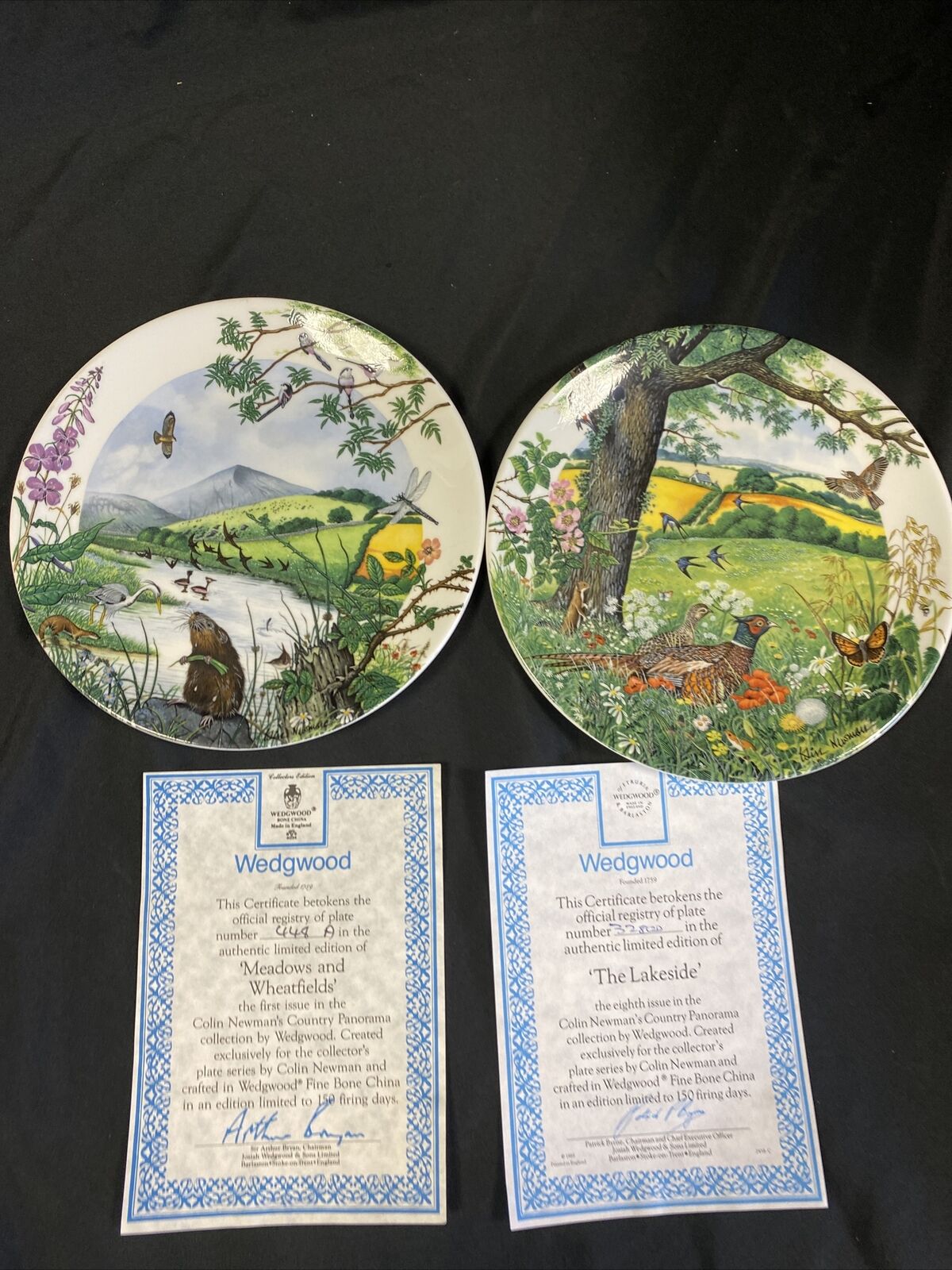 Wedgwood 1988 Collectors plates x 2 Meadows & Wheatfields  + The Lakeside -(7828