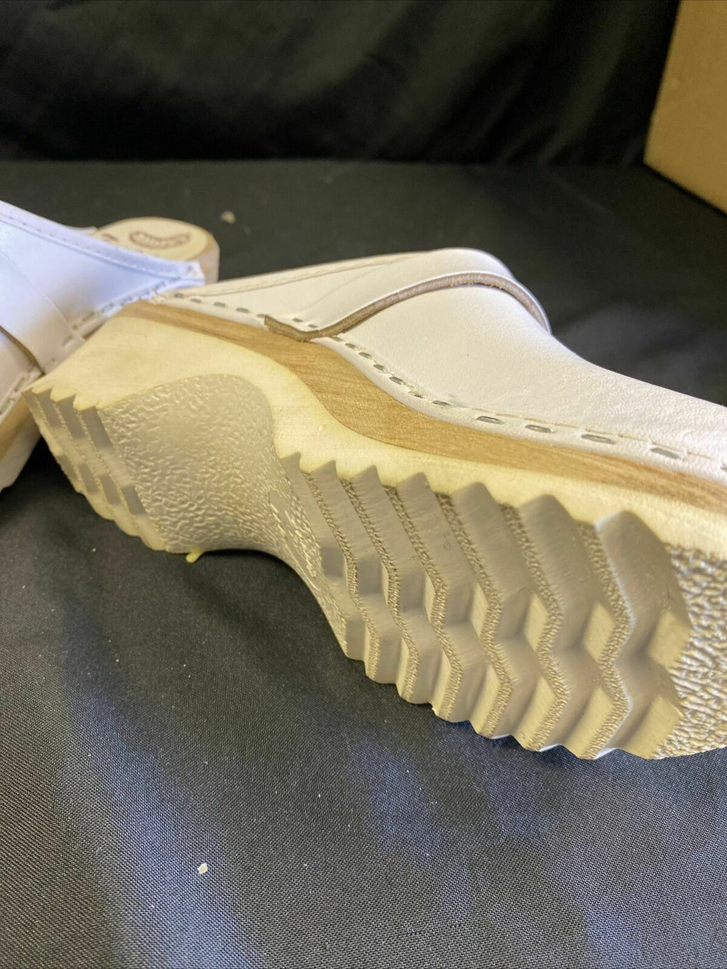Tyst & Latt Med Poly Sula Swedish Cloggs Shoes White Size 3 UK 36 EU - New/Old Stock - (7765