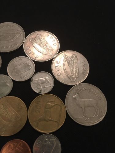 Irish Ireland Punt Coins x 15  (Stag Horse Hummingbird Salmon Bull Peacock - (2825)