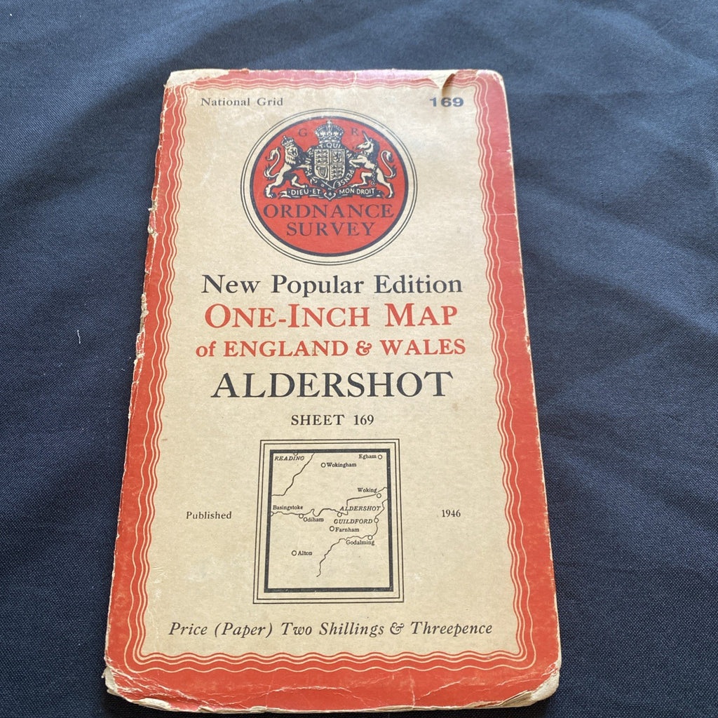 Aldershot Ordnance Survey One Inch Map Published 1946 #169 (1286)