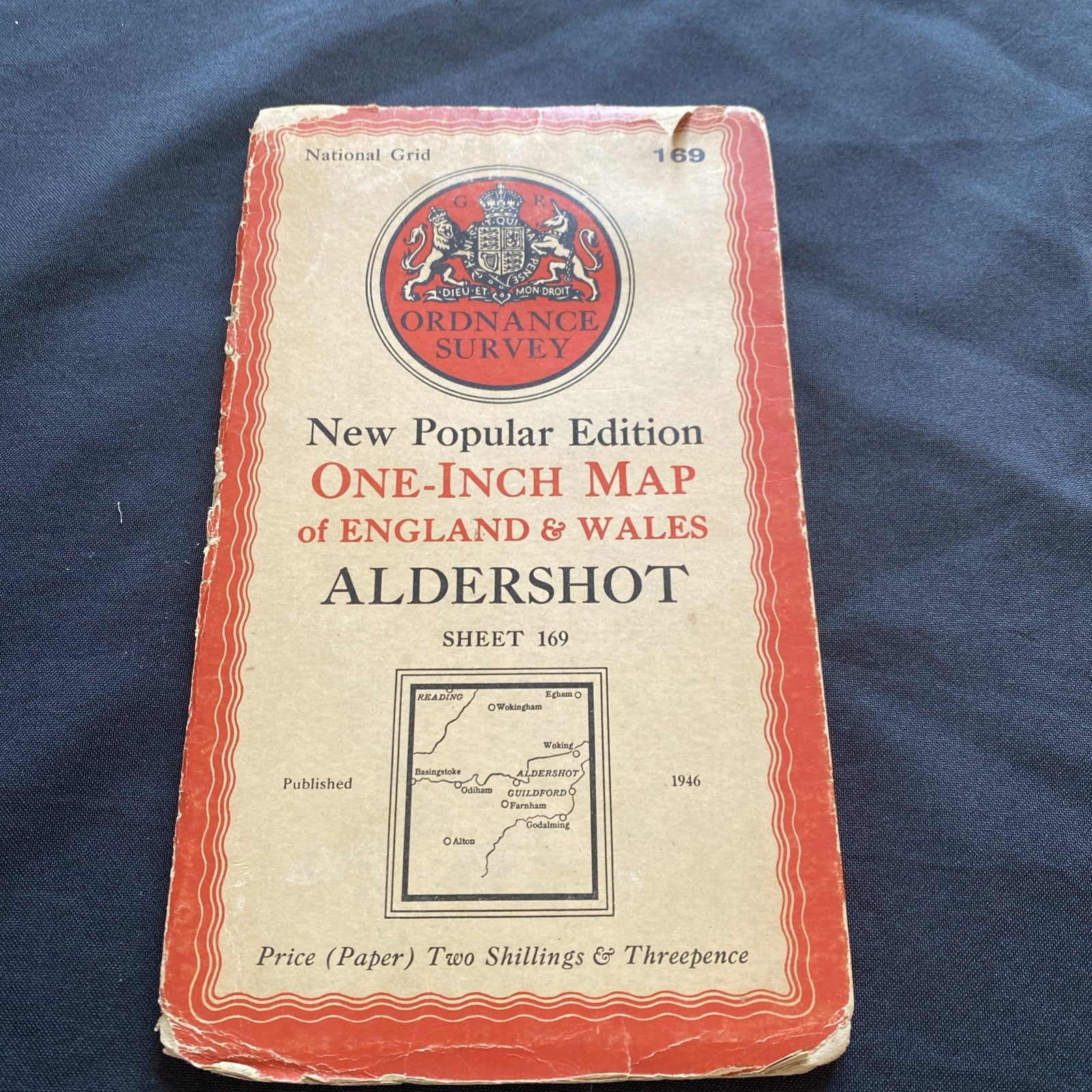 Aldershot Ordnance Survey One Inch Map Published 1946 #169 (1286)