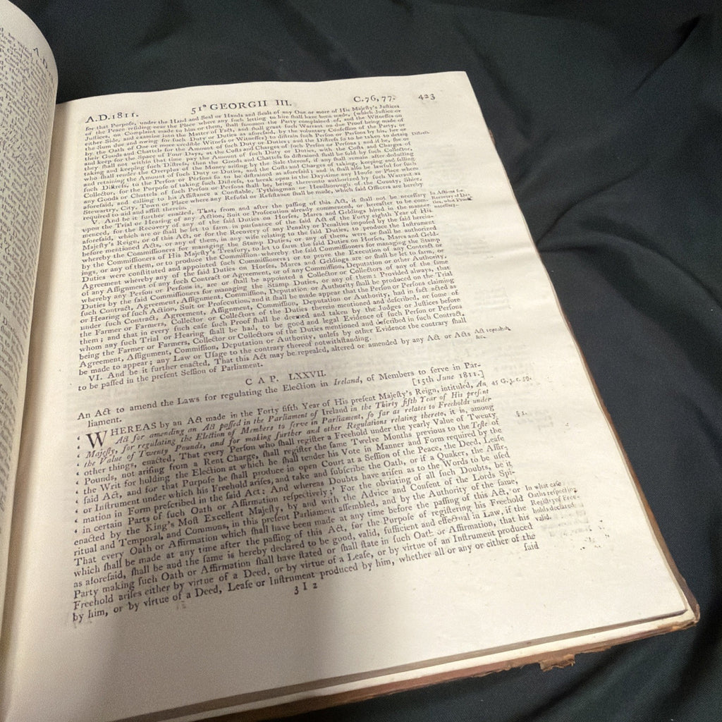 The Statutes of United Kingdom George III 1810 to 1812 Vol 4 huge Book - SKU (1909)