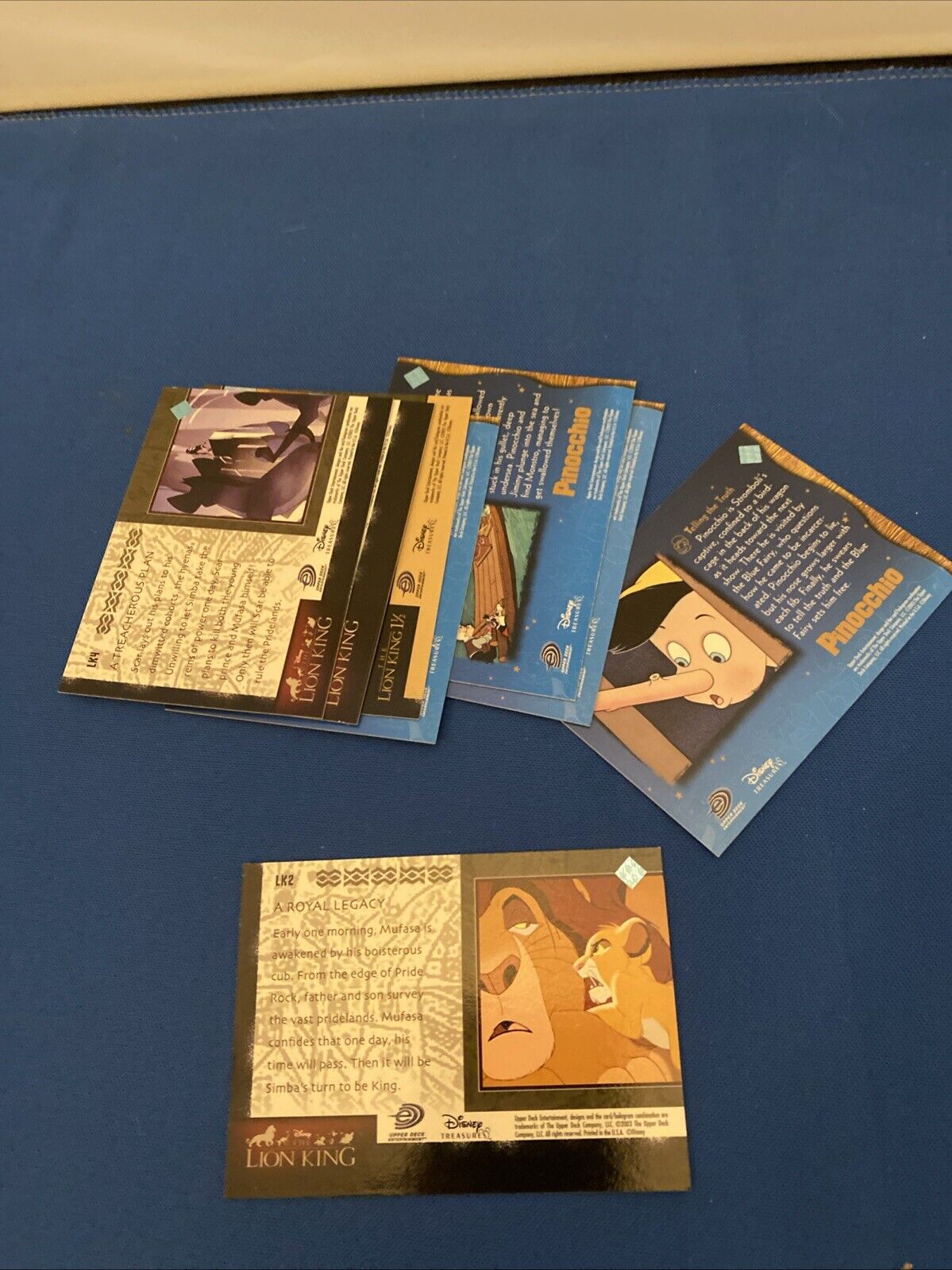 Upper Deck 2003 Disney Treasures Pinocchio / Lion King x8 Trading Cards (5769