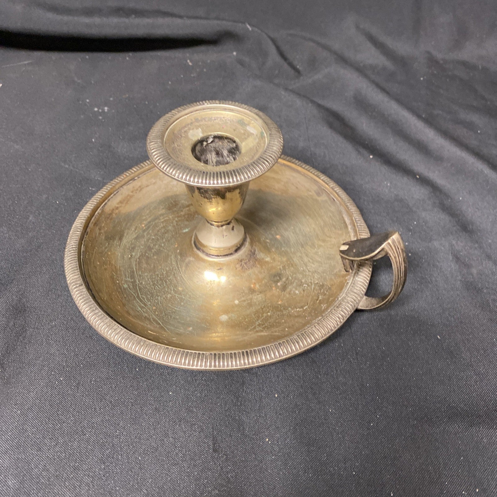 Victorian late 1800's Candle Holder Atkin Brothers HA EA FA Silver Plate - (1710)