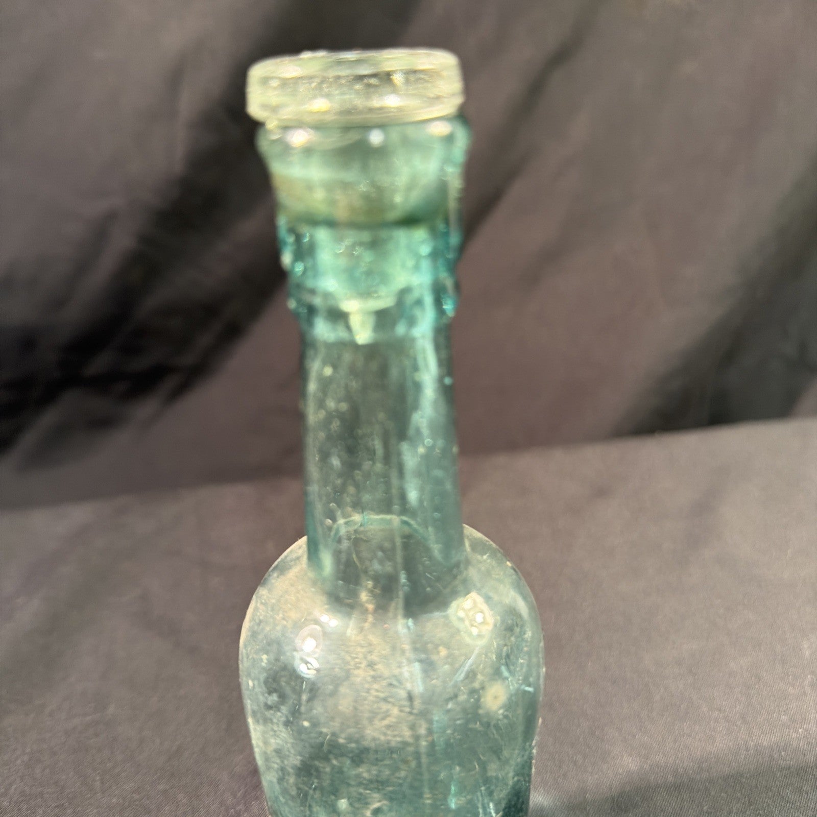 Antique Glass Bottle Gartons with glass stopper 1800's 20cm tall - (2014)
