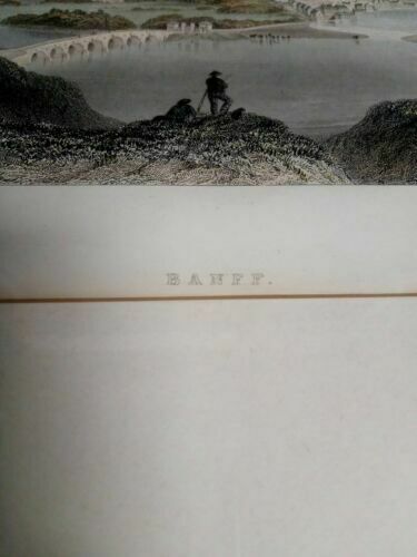 W.H.Bartlett R.Wallis 1840 Original Engraving BANFF - Framed - (7010)
