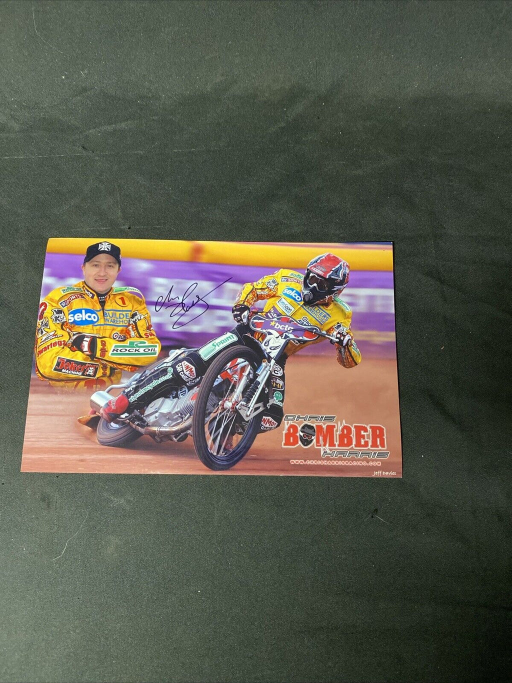 Chris Bomber Harris Speedway Star Photo Hand Signed Genuine Autograph -(8915)