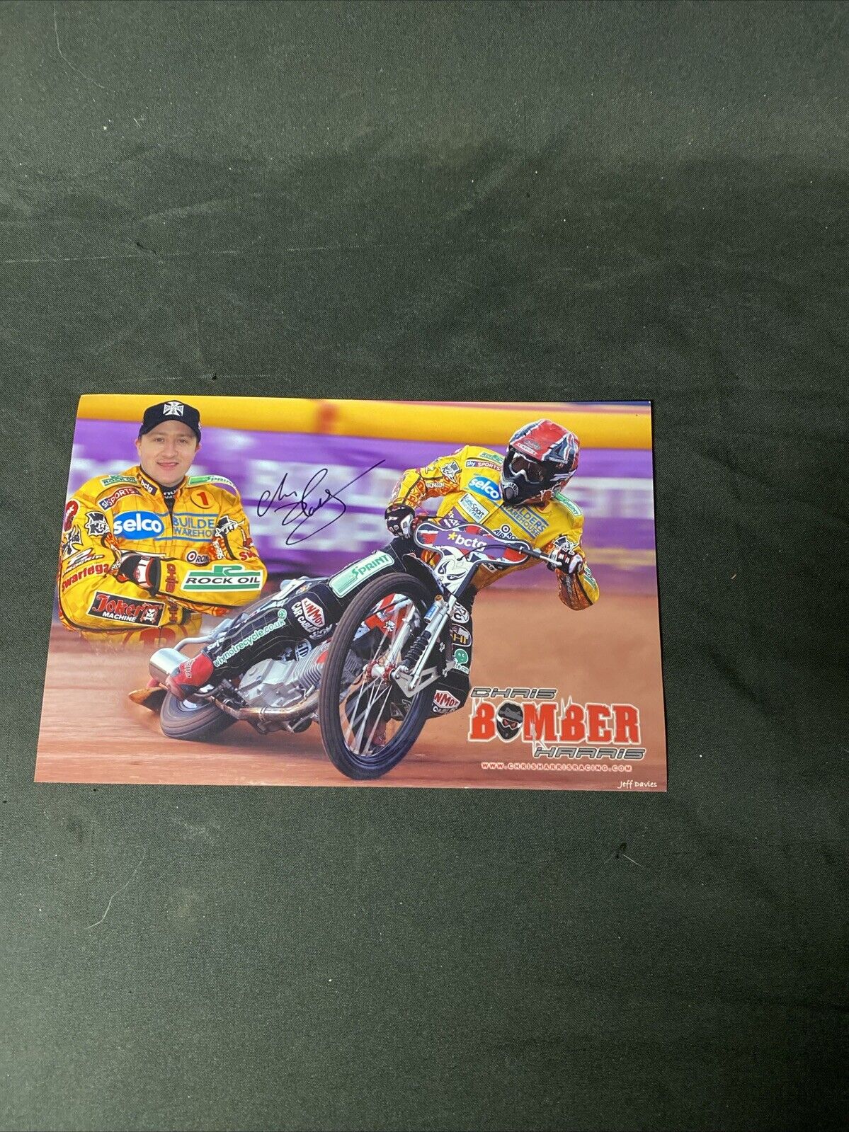 Chris Bomber Harris Speedway Star Photo Hand Signed Genuine Autograph -(8915)