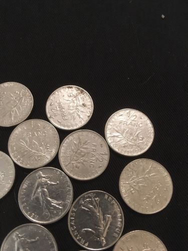 France Franc 1/2  Francs Coins x 19 - 1960's to 1990's - (2811)