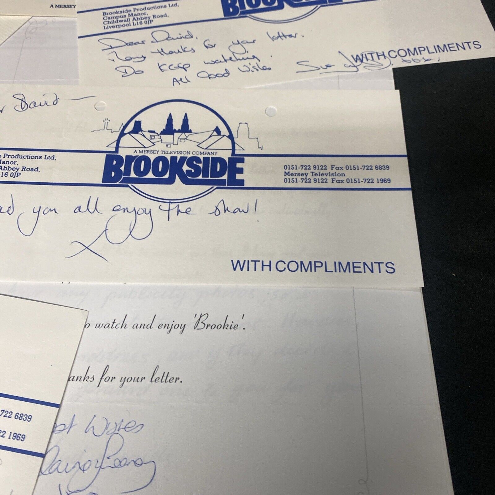 26 Original Letters from Brookside Cast 1990's all Autographed Ephemera (8944)