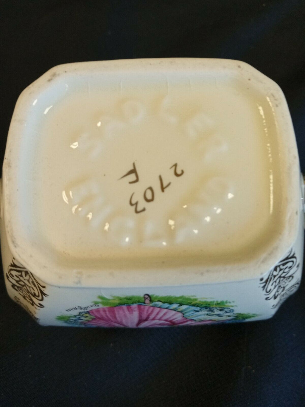 Vintage Sadler Sugar Pot  DAINTY MISS Gilded 9.5cm Tall - (7893)