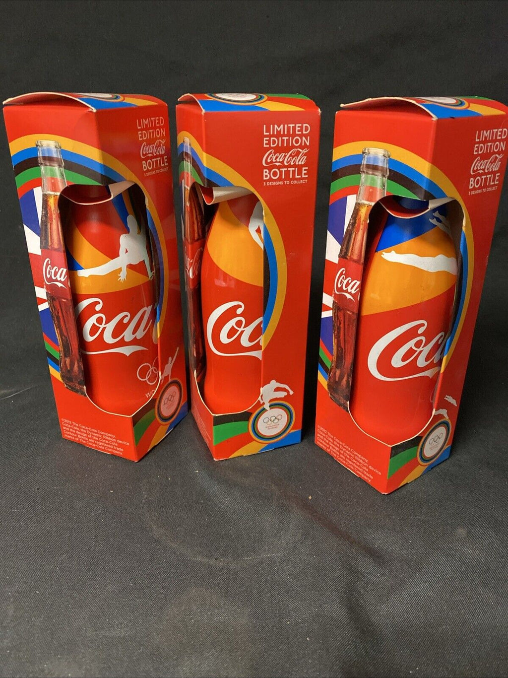 Coca Cola Limited Edition Olympics London 2012 Set of 3 Alloy Bottles - (5521)