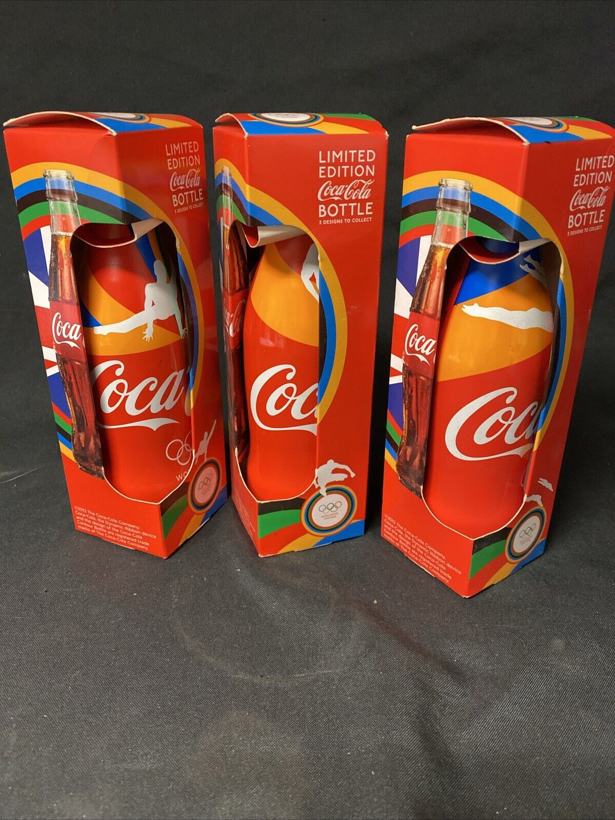 Coca Cola Limited Edition Olympics London 2012 Set of 3 Alloy Bottles - (5521)