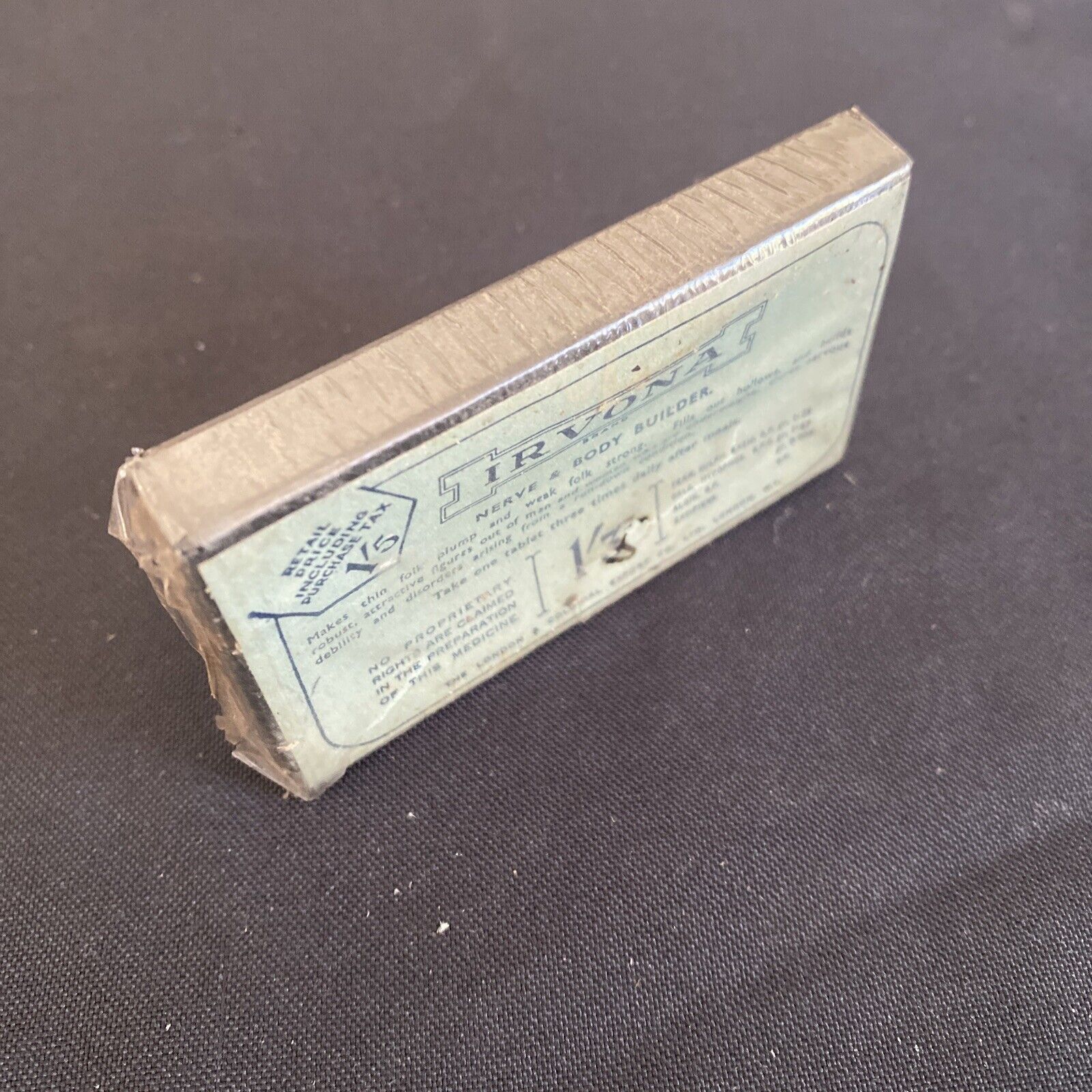 Antique Pharmacy Apothecary Unopened Irvona Nerve & Body Builder London - (9637)