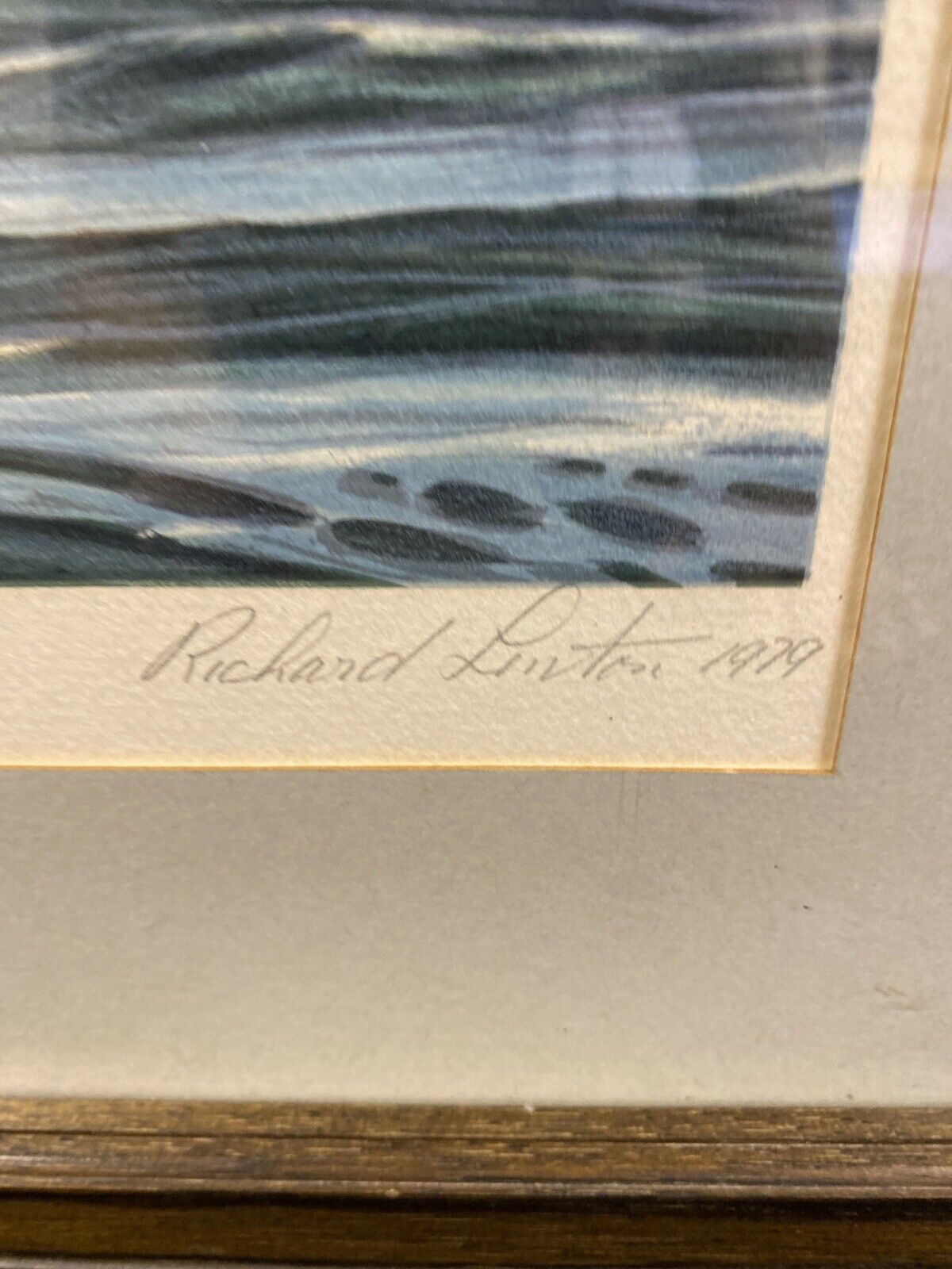 Richard Linton Australian Original Signed Framed Lithograph Ship Tahiti (7366)