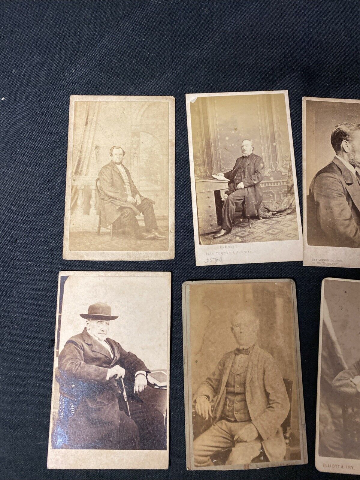 Victorian Carte De Vista CDV's x 8 Features Gentlemen Seated London - (5443)