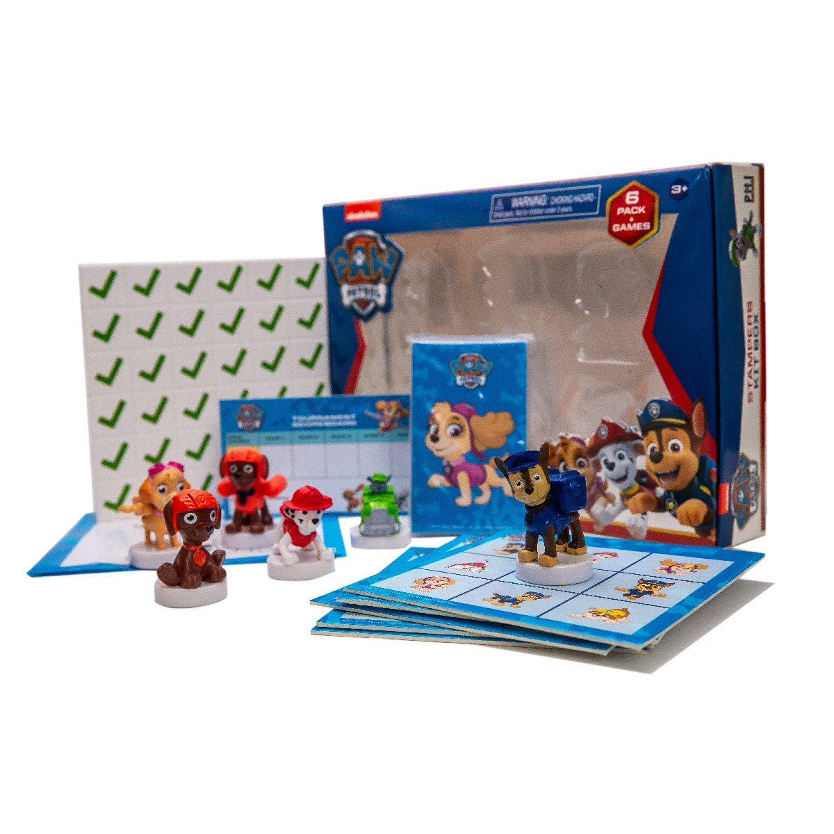 Paw Patrol 6 Pack of Stampers with Bingo game and cards for age 3+ Set A