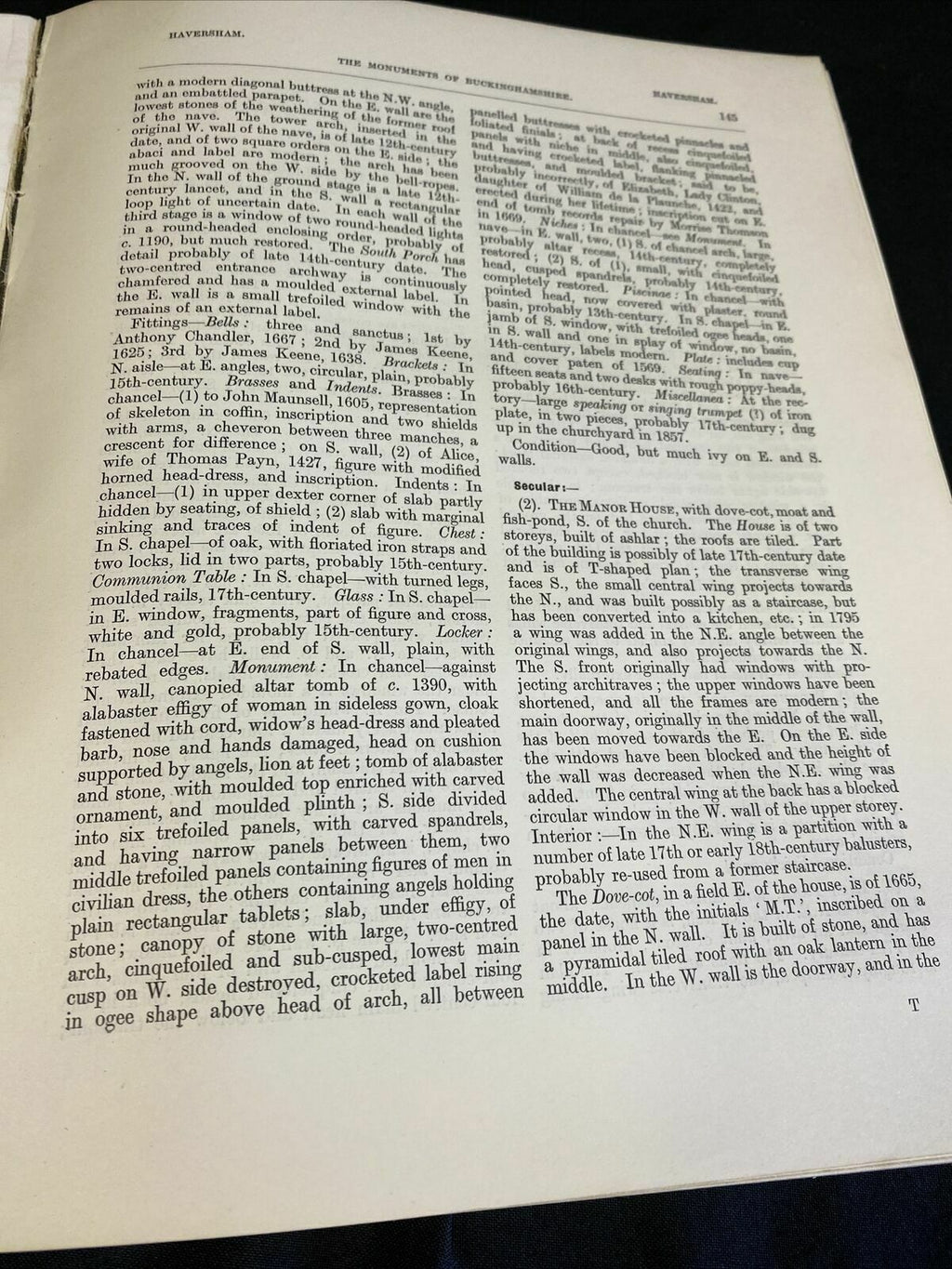 Royal Commission on Historical Monuments Buckinghamshire North Book 1913  - (7674