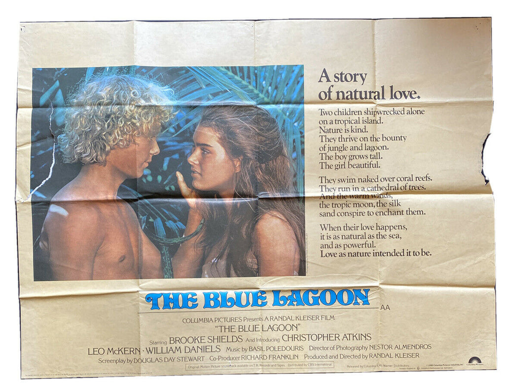 ORIGINAL UK QUAD POSTER - The Blue Lagoon 1980 -  30" x 40" - (6590)