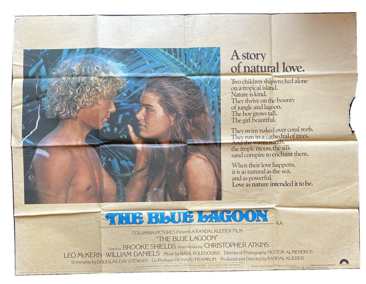 ORIGINAL UK QUAD POSTER - The Blue Lagoon 1980 -  30" x 40" - (6590)