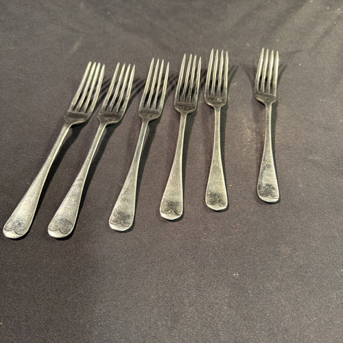 Amalgum Silver Forks x 6 VERY RARE Pinder Bros Stamped Amalgum - (2054)